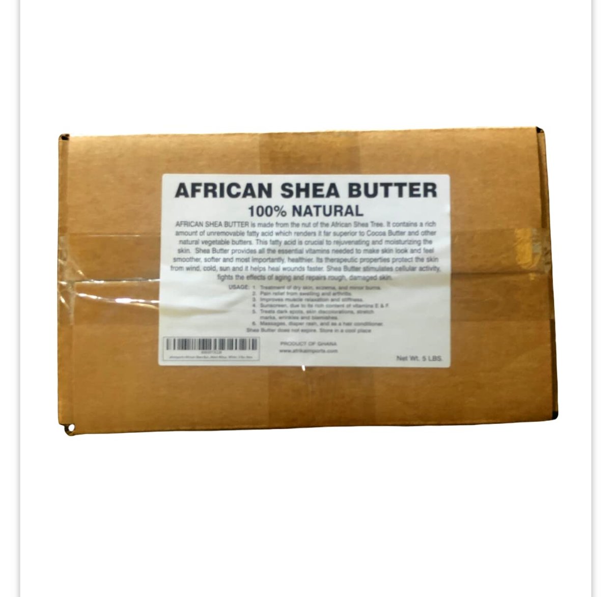 100% Natural African Shea Butter – 5 lbs Pure White, Unrefined from West Africa for Skin & Hair Moisturizer Avelisse