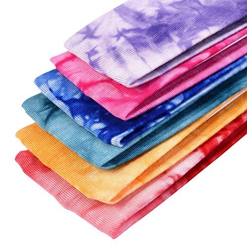 Tie Dye Stretch Headbands for Women, Girls & Adults - Assorted Classic Colors, 10 Pack - görsel 8