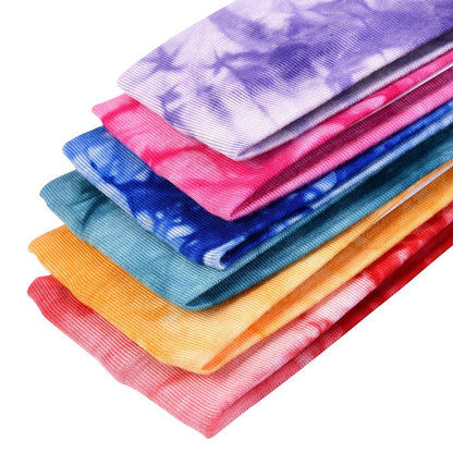 Tie Dye Stretch Headbands for Women, Girls & Adults - Assorted Classic Colors, 10 Pack