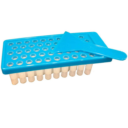 Mary Tylor Naturals Lip Balm Container Tray Kit - 52 Piece Set with Fill Tray and Spatula, BPA Free, Made in USA (Blue) Avelisse