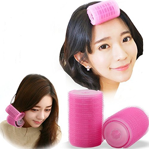 2-Pack Double-Layer Bangs Hair Curlers Roller Hair Styling Tools - Pink