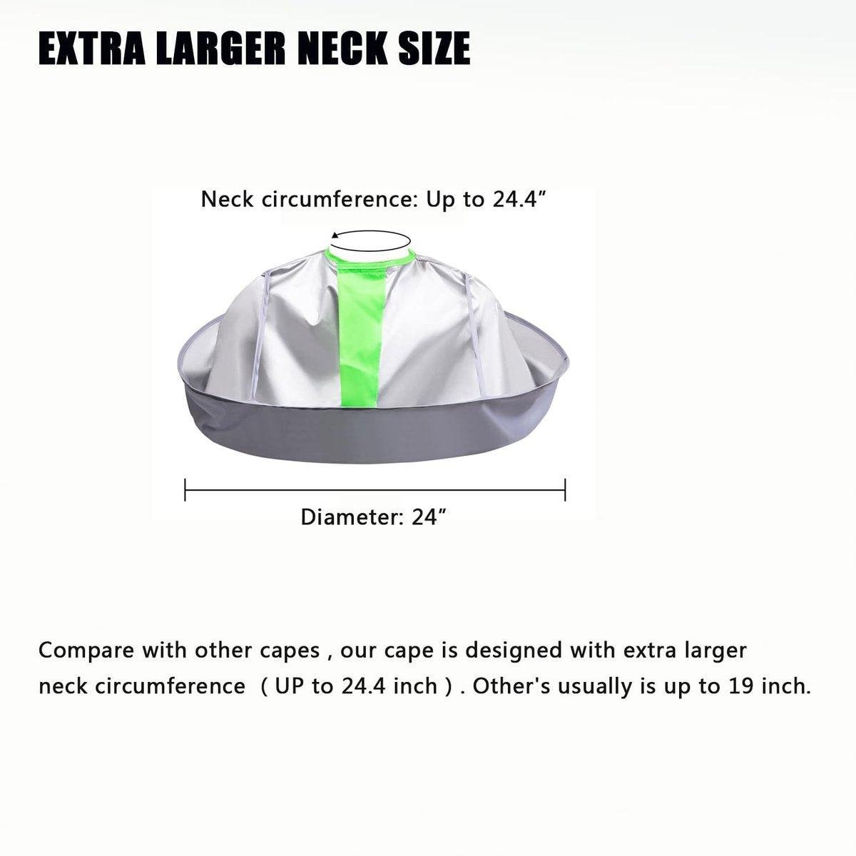 Large Hair Cutting Cape Umbrella for Adults - Silver Polyester Barber Cape Cloak for Home and Salon Use, Keep Hair Off Clothes and Floor - görsel 13