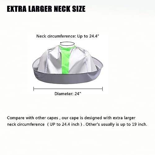 Large Hair Cutting Cape Umbrella for Adults - Silver Polyester Barber Cape Cloak for Home and Salon Use, Keep Hair Off Clothes and Floor - görsel 14