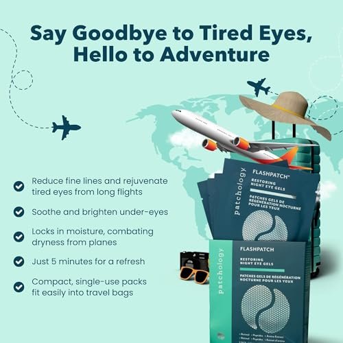 Patchology FlashPatch Restoring Night Eye Gel Patches with Retinol, Squalane & Peptides – Hydrogel Under Eye Masks for Fine Lines, Dark Circles & Puffiness – Overnight Eye Care (5 Pairs) Avelisse