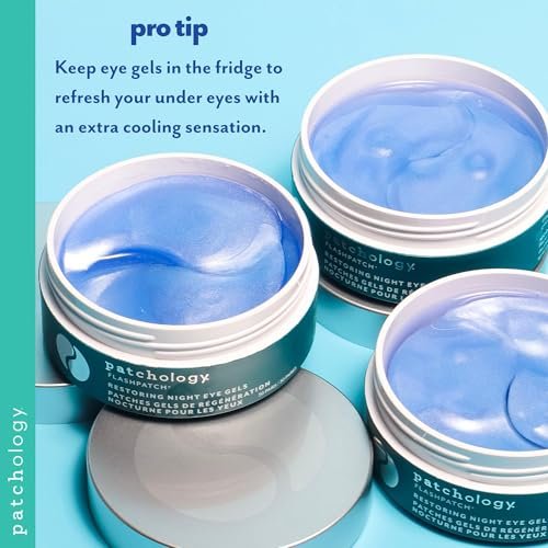 Patchology FlashPatch Restoring Night Eye Gel Patches with Retinol, Squalane & Peptides – Hydrogel Under Eye Masks for Fine Lines, Dark Circles & Puffiness – Overnight Eye Care (5 Pairs) Avelisse