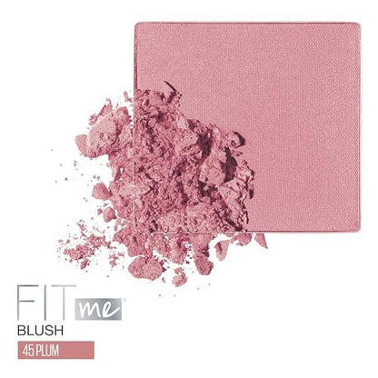 Maybelline Fit Me Blush - Plum 45 - Lightweight, Blendable, Long-Lasting All-Day Blush for a Natural Flush