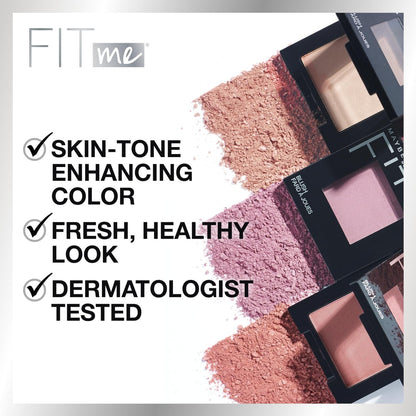Maybelline Fit Me Blush - Plum 45 - Lightweight, Blendable, Long-Lasting All-Day Blush for a Natural Flush
