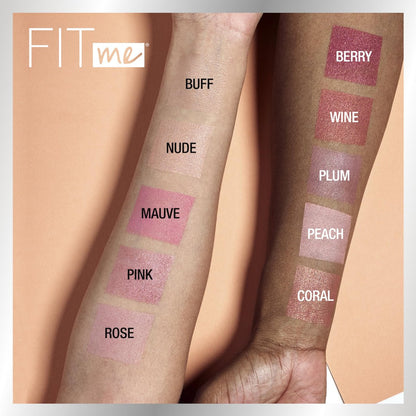 Maybelline Fit Me Blush - Plum 45 - Lightweight, Blendable, Long-Lasting All-Day Blush for a Natural Flush