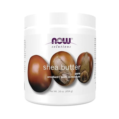 NOW Foods Solutions Shea Butter - 16 oz, Pure Skin Emollient for Dry, Rough Skin