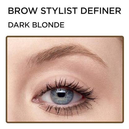 L'Oreal Paris Brow Stylist Definer Waterproof Eyebrow Pencil - Ultra-Fine Mechanical Pencil for Natural Hair-Like Strokes, Dark Blonde