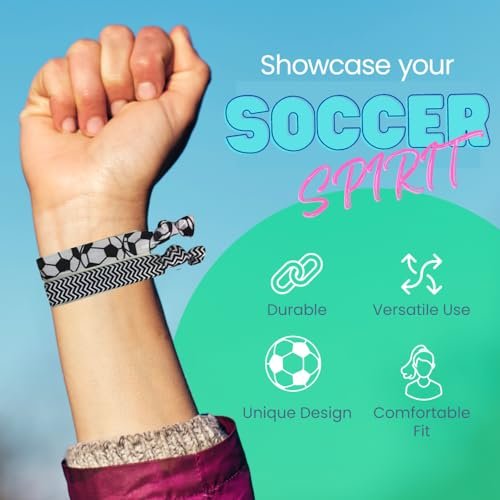 SportyBella No Crease Elastic Hair Ties for Girls Soccer Players – 6 Pack, Kick It Color - görsel 10