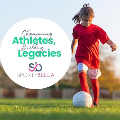 SportyBella No Crease Elastic Hair Ties for Girls Soccer Players – 6 Pack, Kick It Color