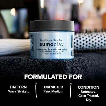 Bumble and bumble. Sumoclay Matte Texture Clay – Workable Texture, Moldable Hold & Matte Finish with Kaolin Clay for Short Fine to Medium Wavy, Straight Hair, 1.5 oz Avelisse