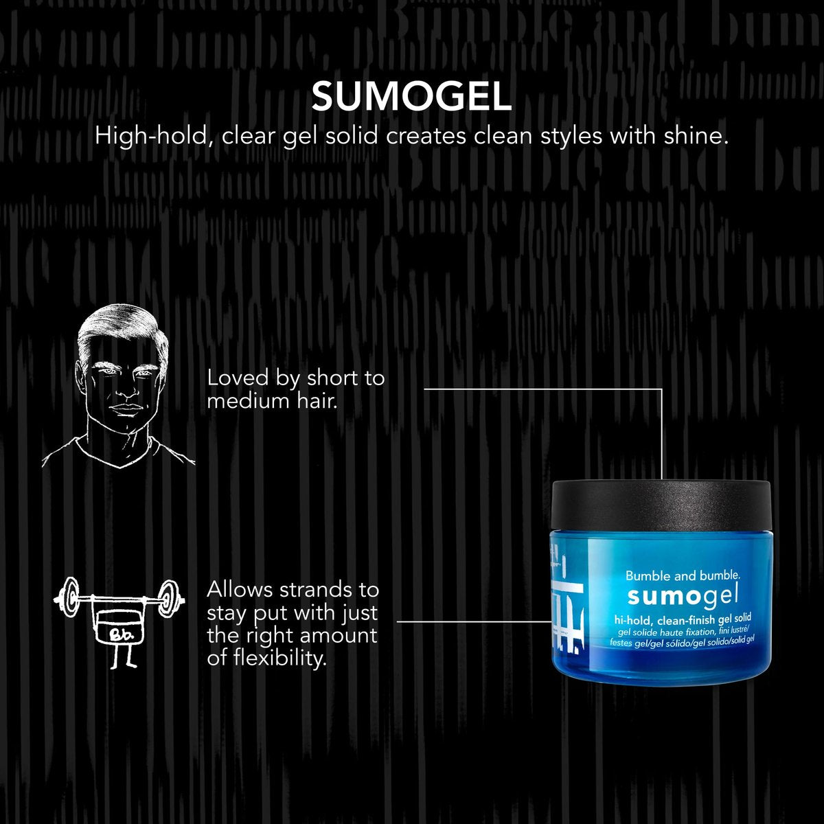 Bumble and bumble. Sumogel Hi-Hold Styling Hair Gel – Strong, Flexible Hold for Sculpted Styles with Hi-Shine Finish, 1.5 oz Avelisse
