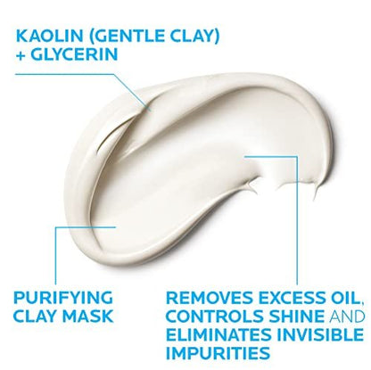 La Roche-Posay Effaclar Clarifying Clay Face Mask for Oily Skin – Unclogs Pores & Controls Shine, 3.38 Fl Oz