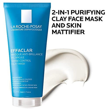 La Roche-Posay Effaclar Clarifying Clay Face Mask for Oily Skin – Unclogs Pores & Controls Shine, 3.38 Fl Oz