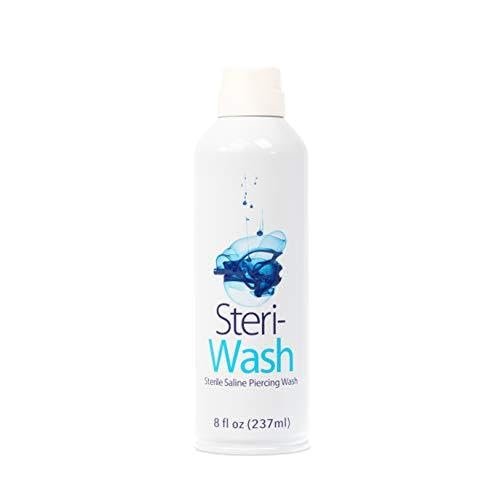 STERI-WASH Aftercare Piercing Spray – 8 oz Sterile Saline Solution for Piercing, Tattoo, and Wound Care - görsel 1