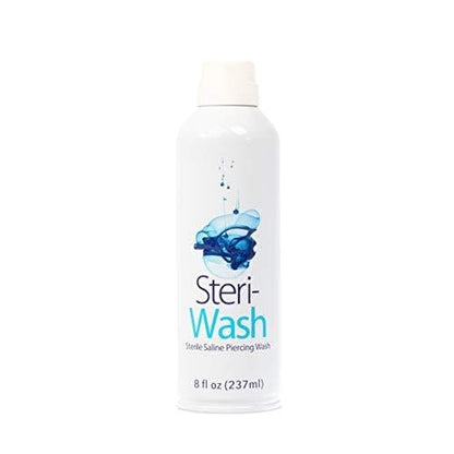 STERI-WASH Aftercare Piercing Spray – 8 oz Sterile Saline Solution for Piercing, Tattoo, and Wound Care