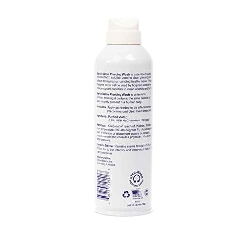 STERI-WASH Aftercare Piercing Spray – 8 oz Sterile Saline Solution for Piercing, Tattoo, and Wound Care - görsel 3