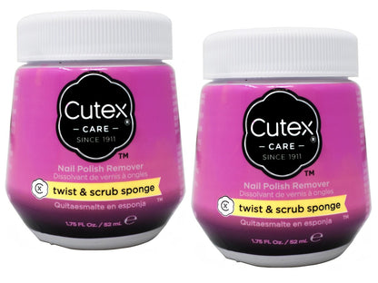 Cutex Nail Polish Remover Twist & Scrub Sponge 1.75 oz - 2 Pack