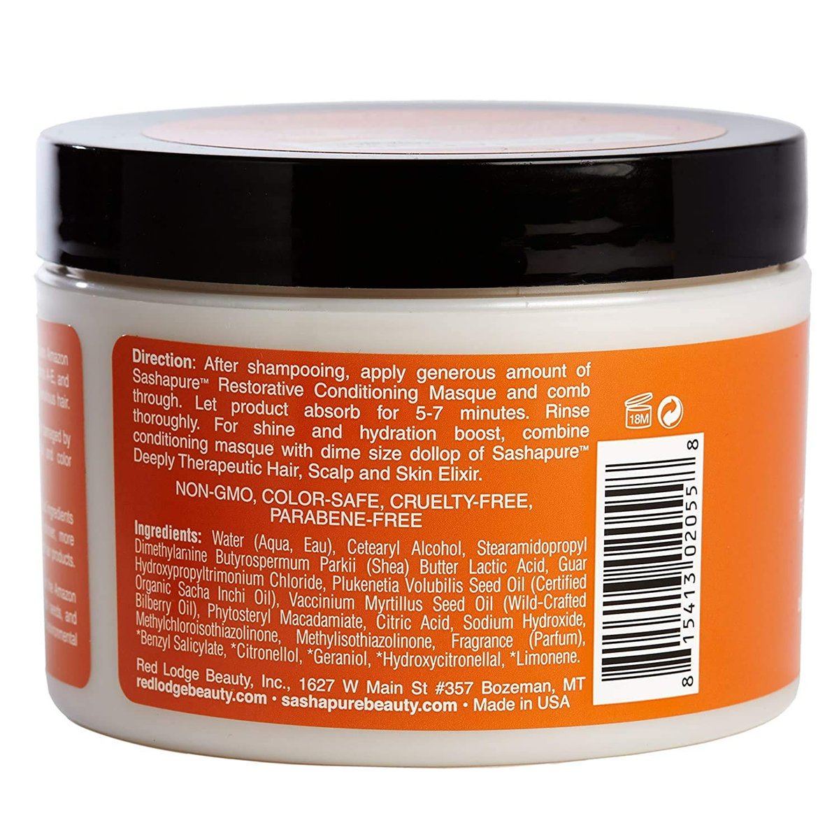 SASHAPURE Masque Restorative 8 Ounce Jar Sulfate-Free (236ml) - Deep Conditioner for Natural, Curly, and Dry Hair - görsel 3