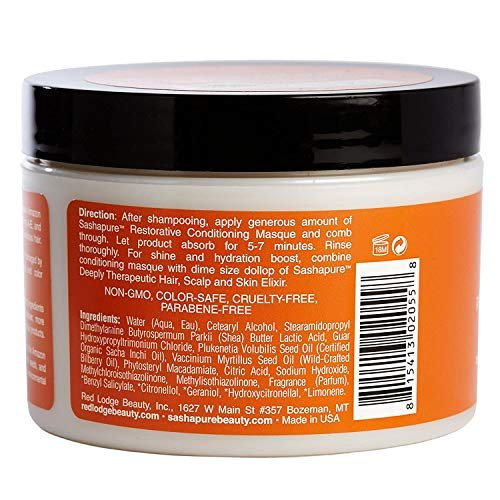 SASHAPURE Masque Restorative 8 Ounce Jar Sulfate-Free (236ml) - Deep Conditioner for Natural, Curly, and Dry Hair - görsel 4