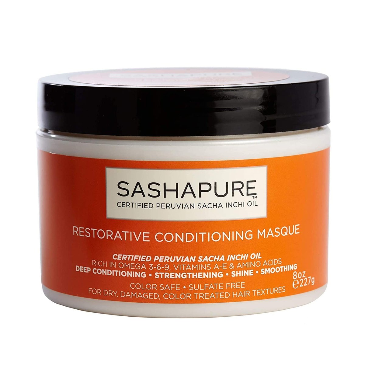 SASHAPURE Masque Restorative 8 Ounce Jar Sulfate-Free (236ml) - Deep Conditioner for Natural, Curly, and Dry Hair - görsel 1
