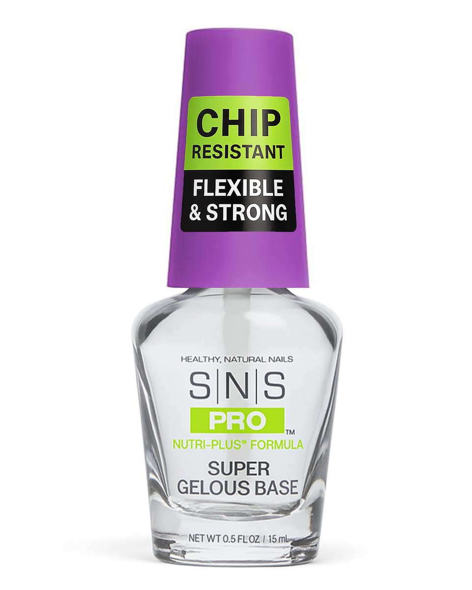 SNS Base Coat Nail Polish for Dip Powder - Super Gelous Base, Long-Lasting & Fast-Drying Nail Strengthener, Low Odor, No UV Lamp Required (0.5 oz) - görsel 1