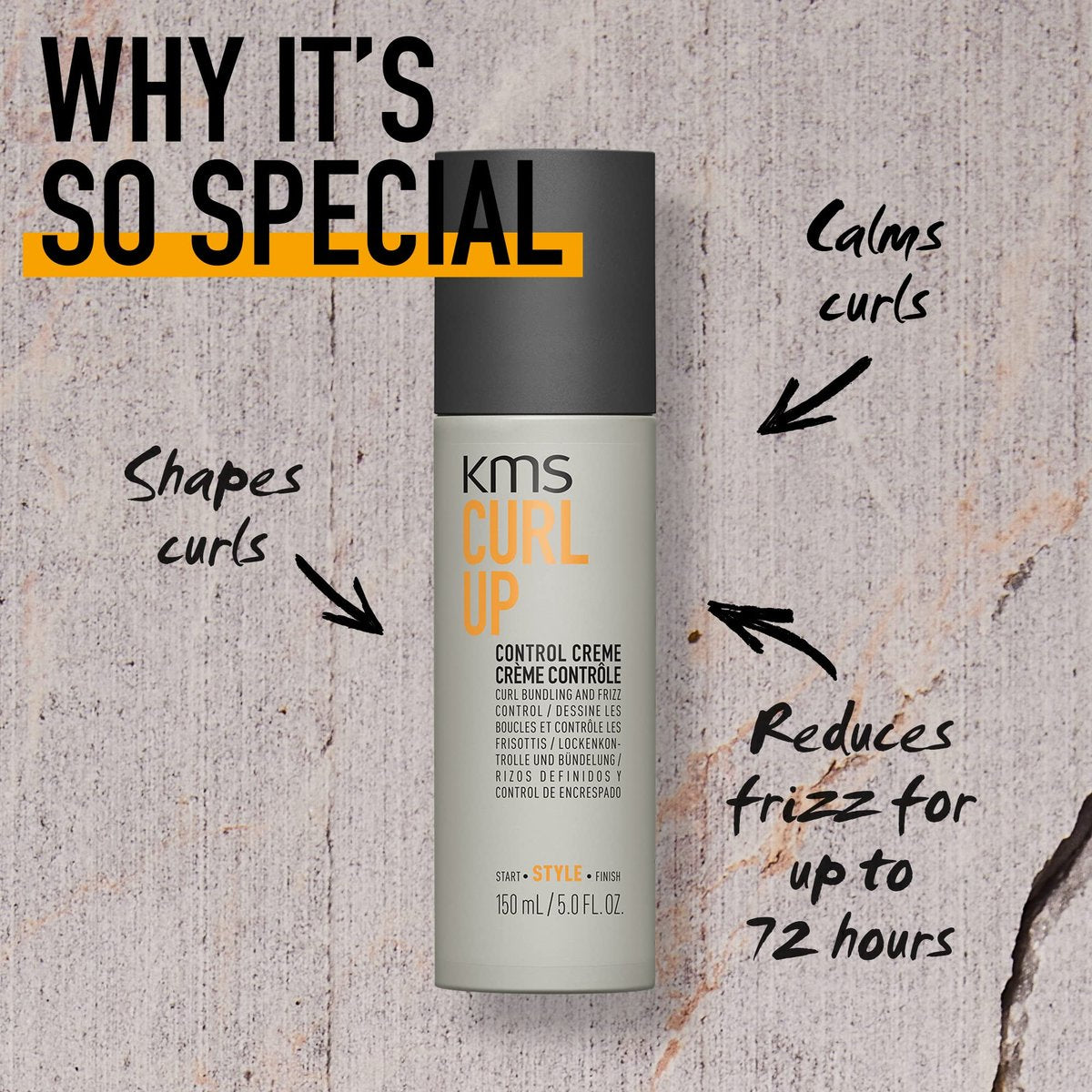 KMS Curlup Control Crème - 5 oz Styling Cream for Defined, Frizz-Free Curls - görsel 5