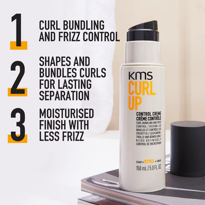 KMS Curlup Control Crème - 5 oz Styling Cream for Defined, Frizz-Free Curls