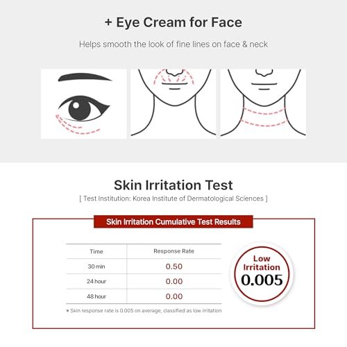 TROIAREUKE Anti-Wrinkle Eye Cream - Intensive Anti-Aging Firming Cream for Face and Neck with Rose Infused Moisturizer, Peptides & Botanical Antioxidants - Korean Skin Care (2.57 oz) - görsel 12