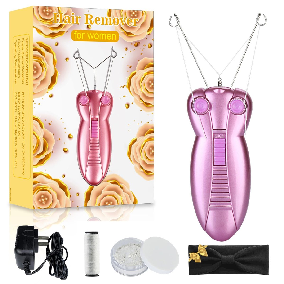 WAYCOM Ladies Facial Hair Remover - Electric Epilator for Women, Face Shaver & Massager, Purple Avelisse