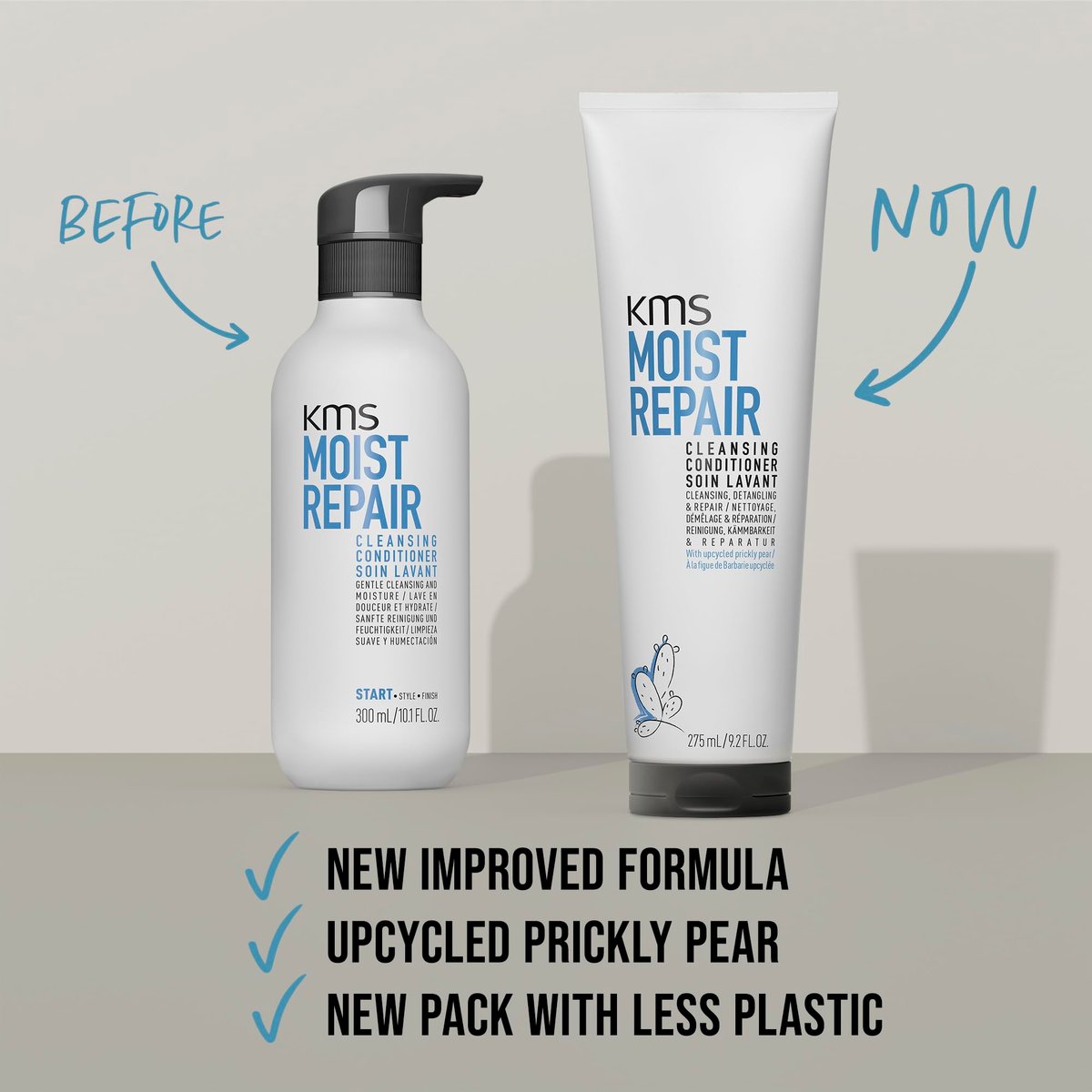KMS MoistRepair Cleansing Conditioner 275 ml | Gentle Co-Wash for Damaged Hair Avelisse