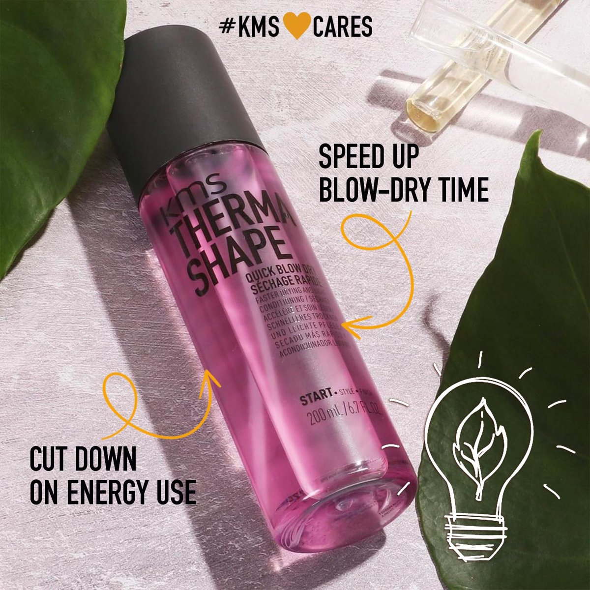 KMS THERMASHAPE Quick Blow Dry Spray - 6.7 oz for Fast, Full, Natural Blow Outs Avelisse