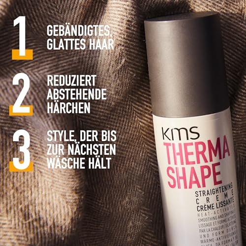 KMS Thermashape Straightening Blow Dry Crème - 5 oz Heat Protectant & Styling Cream for Straight, Smooth Hair Avelisse