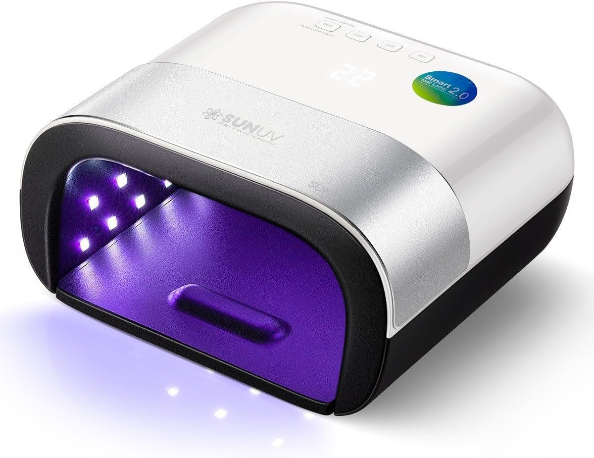 SUNUV SUN3 Professional UV LED Nail Lamp for Gel Polish – 39 LED Beads with 4 Timer & Sensor, White Avelisse
