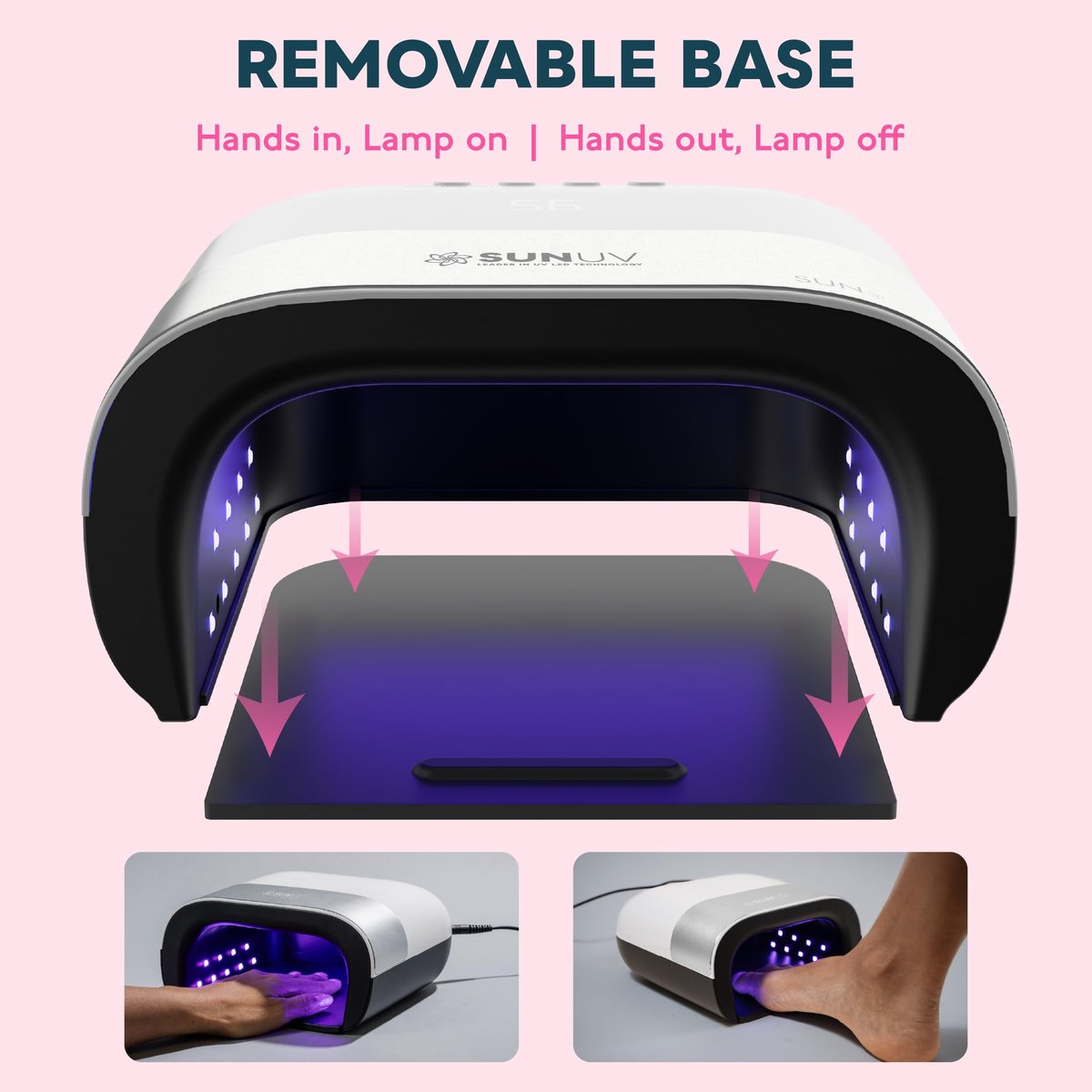 SUNUV SUN3 Professional UV LED Nail Lamp for Gel Polish – 39 LED Beads with 4 Timer & Sensor, White Avelisse
