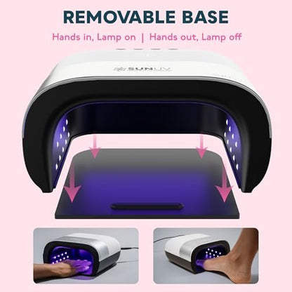 SUNUV SUN3 Professional UV LED Nail Lamp for Gel Polish – 39 LED Beads with 4 Timer & Sensor, White Avelisse
