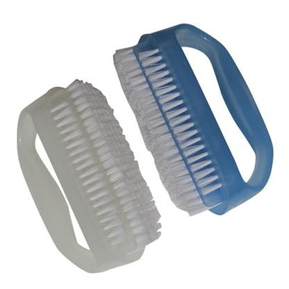 Coralpearl Nail Brushes Set of 2 - Small Soft Nylon Bristle Scrub Brush for Cleaning Hands, Fingers, Feet & Toes with Cuticle Cleaner - Manicure & Pedicure Essential Avelisse