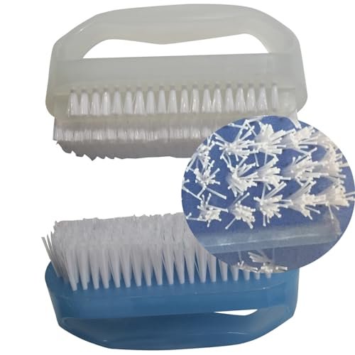 Coralpearl Nail Brushes Set of 2 - Small Soft Nylon Bristle Scrub Brush for Cleaning Hands, Fingers, Feet & Toes with Cuticle Cleaner - Manicure & Pedicure Essential Avelisse