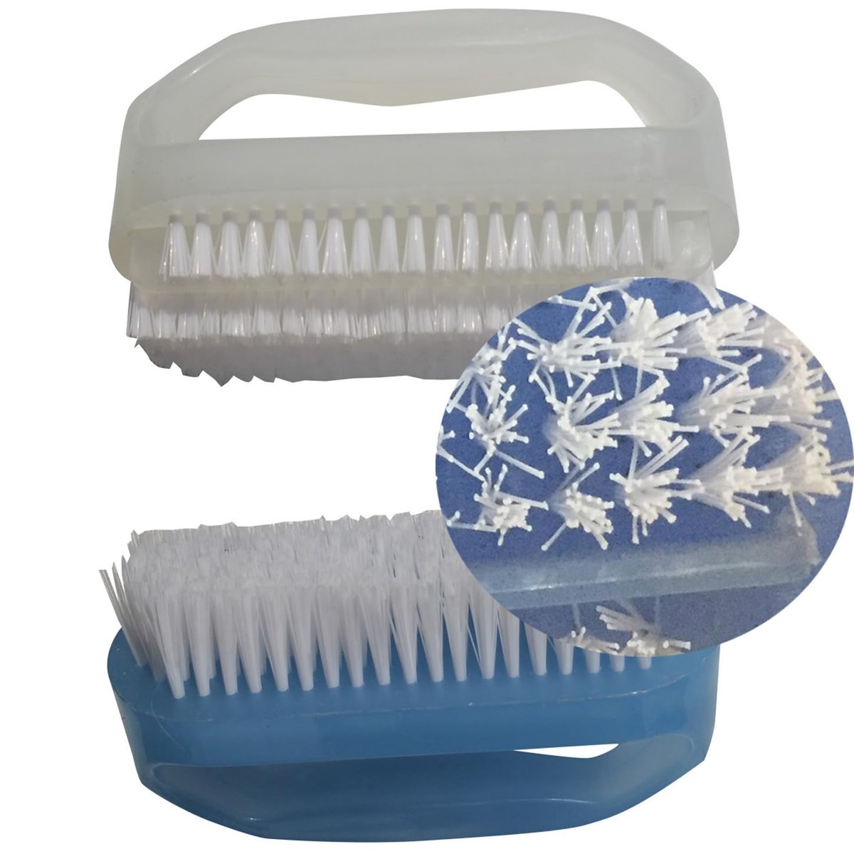 Coralpearl Nail Brushes Set of 2 - Small Soft Nylon Bristle Scrub Brush for Cleaning Hands, Fingers, Feet & Toes with Cuticle Cleaner - Manicure & Pedicure Essential Avelisse