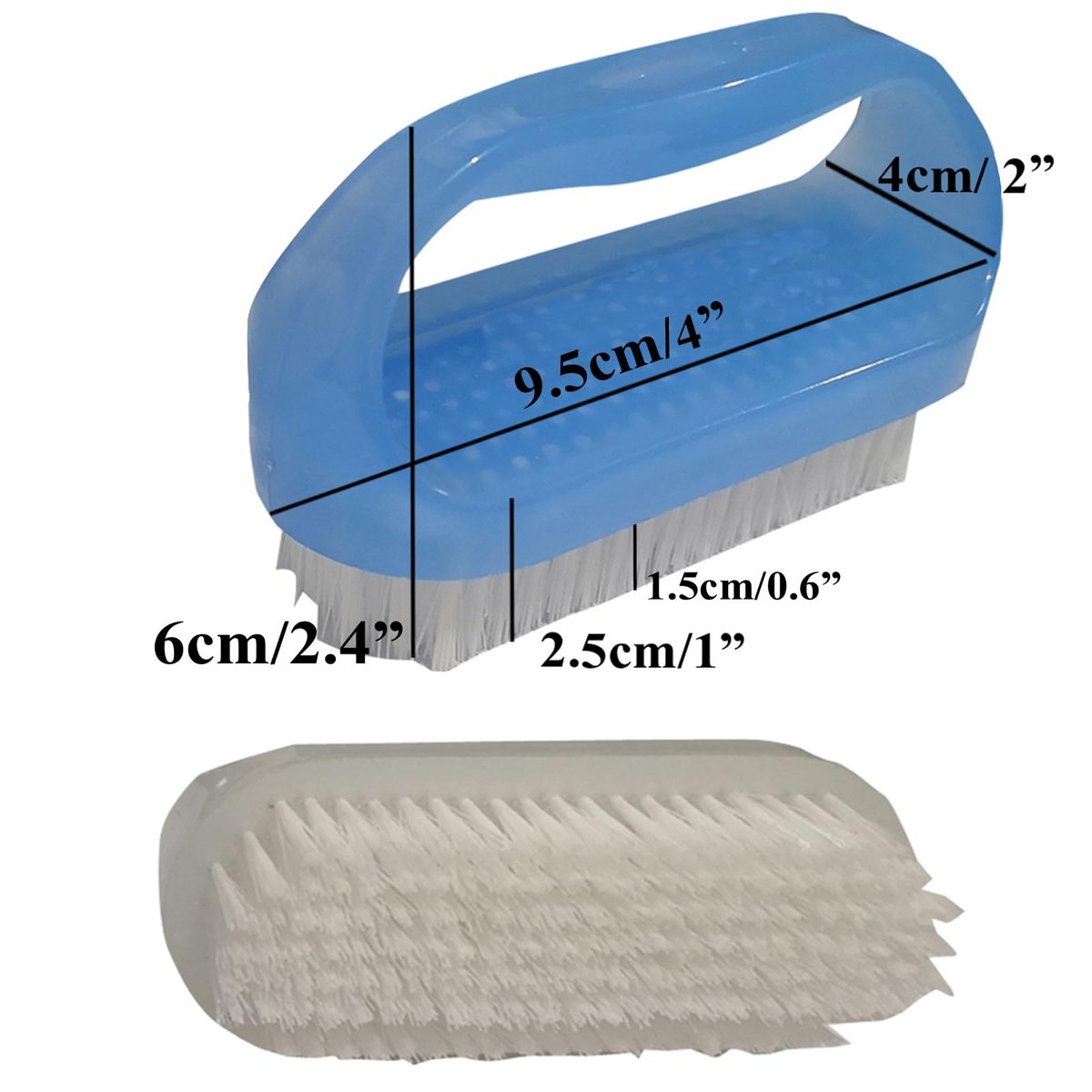 Coralpearl Nail Brushes Set of 2 - Small Soft Nylon Bristle Scrub Brush for Cleaning Hands, Fingers, Feet & Toes with Cuticle Cleaner - Manicure & Pedicure Essential Avelisse