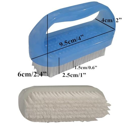 Coralpearl Nail Brushes Set of 2 - Small Soft Nylon Bristle Scrub Brush for Cleaning Hands, Fingers, Feet & Toes with Cuticle Cleaner - Manicure & Pedicure Essential Avelisse