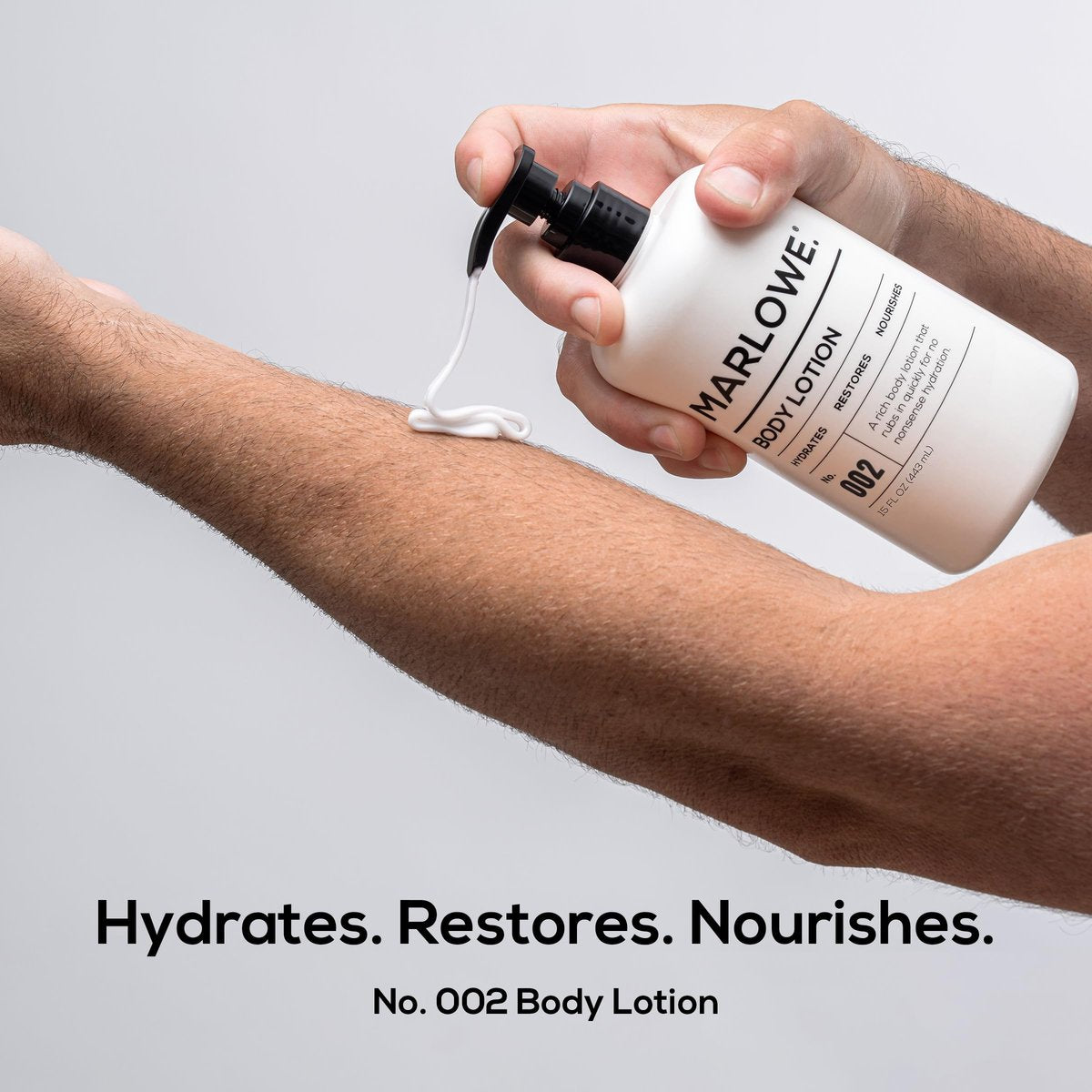 MARLOWE. Body Lotion for Men – Hydrating & Nourishing Daily Moisturizer for Dry Skin, Non-Oily, Clean Vegan Formula with Aloe Vera & Amino Acids, Original Fresh Sage & Fir Scent (15 oz Pump) Avelisse