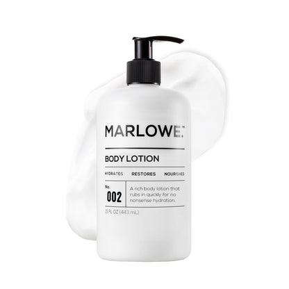 MARLOWE. Body Lotion for Men – Hydrating & Nourishing Daily Moisturizer for Dry Skin, Non-Oily, Clean Vegan Formula with Aloe Vera & Amino Acids, Original Fresh Sage & Fir Scent (15 oz Pump) Avelisse