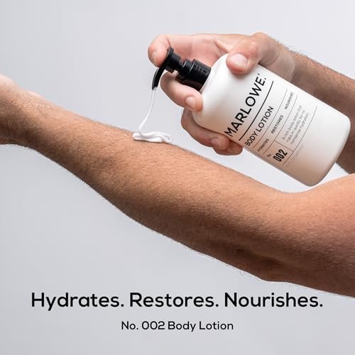 MARLOWE. Body Lotion for Men – Hydrating & Nourishing Daily Moisturizer for Dry Skin, Non-Oily, Clean Vegan Formula with Aloe Vera & Amino Acids, Original Fresh Sage & Fir Scent (15 oz Pump) Avelisse