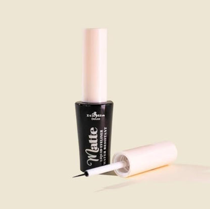 Italia Deluxe Matte Liquid Eyeliner Waterproof - 3 Pack, Intense Black, Long-Lasting Avelisse