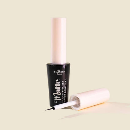 Italia Deluxe Matte Liquid Eyeliner Waterproof - 3 Pack, Intense Black, Long-Lasting Avelisse