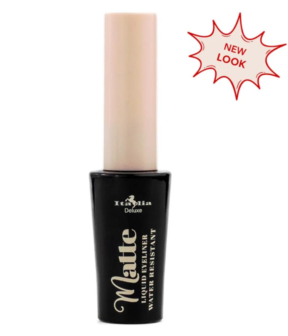 Italia Deluxe Matte Liquid Eyeliner Waterproof - 3 Pack, Intense Black, Long-Lasting Avelisse
