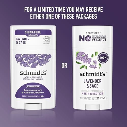 Schmidt's Natural Deodorant Lavender & Sage – Aluminum-Free, Vegan, 24-Hour Odor Protection for Women and Men, 2.65 oz - görsel 7
